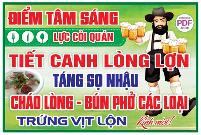 File ảnh Biển Điểm tâm sáng - Lực còi Quán file PDF & CDR (gốc) cho trang trí nhà hàng