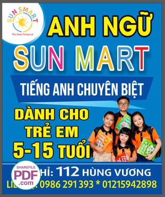 Tải file Biển Anh ngữ sun Mart - tiếng anh chuyên biệt file PDF & CDR (gốc) in ấn chất lượng