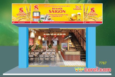 Tải file gốc Biển Bia hơi Sài Gòn - Phương Tùng file corel (in bạt) quảng cáo