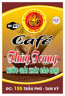 Tải file gốc Biển Cafe Thùy Trang - nước giải khát file PDF & CDR dùng cho in ấn