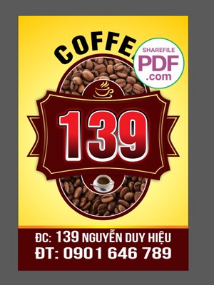 File ảnh Biển Coffee 139 - Nguyễn Duy Hiệu file PDF & CDR (gốc) in standee