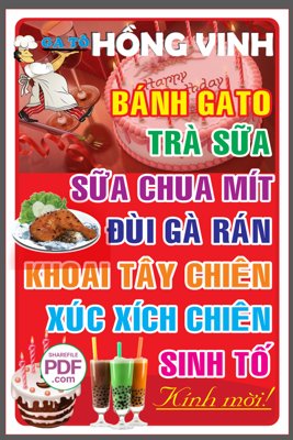 File tranh gốc PSD Biển Ga Tô Hồng Vinh - Bánh sinh nhật file PDF & CDR còn nguyên layer