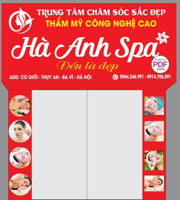 File tranh Biển Hà Anh Spa - Thẩm mỹ công nghệ cao file PDF & CDR (ảnh gốc) in trần nhà