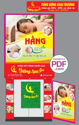 Ảnh gốc Biển Hằng Spa - Thách thức vẻ đẹp tiềm ẩn file PDF & CDR (siêu chi tiết) để in ấn