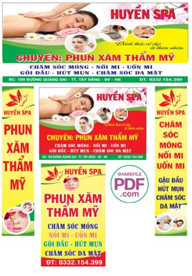 Tải file Biển Huyền Spa - phun xăm thẩm mỹ file PDF & CDR (gốc) làm tranh treo tường