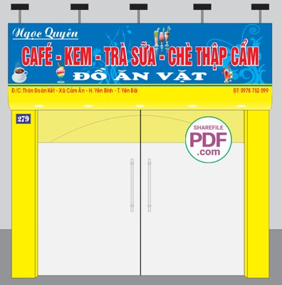 File gốc in ấn Biển Ngọc Quyên - Cà phê - kem - trà sữa file PDF & CDR chất lượng vượt trội