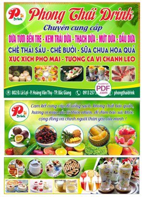 Download file Biển Phong thái Drink - hoa quả sạch file PDF & CDR (gốc) in mica bàn thờ