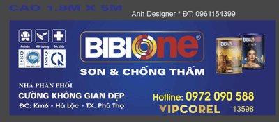 File ảnh Biển QC sơn & chống thấm BIBIONE file corel (gốc) in backdrop sự kiện