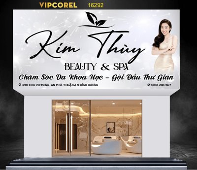 Tải file gốc Biển Quảng cáo Kim Thùy Beauty & Spa #2 (in khổ lớn) không mờ