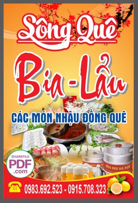 Tải file gốc Biển Sông Quê - Bia - lẩu các món bia rượu file PDF & CDR (in không vỡ ảnh)