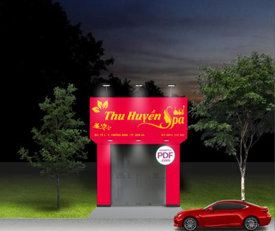 Ảnh gốc Biển Thu Huyền Spa - làm đẹp file PDF & CDR (siêu chi tiết) để in ấn