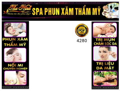 File gốc Biển Thu Ninh Spa phun xăm thẩm mỹ file corel (chuẩn CMYK) cho nhà in