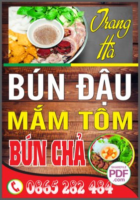 File PSD Biển Trang Hà - Bún đầu mắm tôm file PDF & CDR (nguyên bản) cho thiết kế
