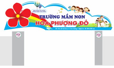 Tải file Biển cổng trường mầm non Hoa Phượng Đỏ file CorelDRAW (gốc) in trên mọi chất liệu