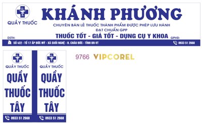File gốc Biển cửa hàng quầy thuốc Khánh Phương file corel (ảnh chi tiết) để in lụa