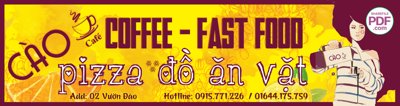 File gốc Biển chính CÀO café Cà phê - Fast food - Pizza đồ ăn vặt file PDF & CDR (dành cho trang trí nội thất)