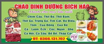 File in lụa Biển chính cháo dinh dưỡng Bích Thảo file PDF & CDR (chất lượng cao) Biển chính cháo dinh dưỡng Bích Thảo file PDF & CDR