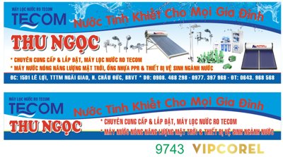 File PSD Biển hiệu máy lọc nước RO Thu Ngọc file corel (nguyên gốc) chất lượng cao
