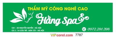 File PSD Biển hiệu thẩm mỹ công nghệ cao Hằng Spa #2 (gốc) nhiều lớp (multi-layer)