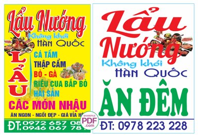 File gốc Biển lẩu nướng không khói Hàn Quốc #4 file PDF & CDR (in tráng gương) sang trọng
