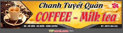 File gốc Biển quảng cáo Chanh Tuyết Quán - Coffee - milk tea (in lụa) chi tiết cao