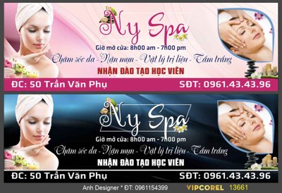 File gốc Biển quảng cáo Ny Spa - chăm sóc da file corel (trang trí) cho phòng khách