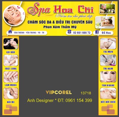 File gốc Biển quảng cáo Spa Hoa Chi - niềm tin cho phái đẹp (vector) cho in ấn