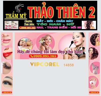File in trần Biển quảng cáo Thẩm Mỹ Thảo Thiên 2 file corel (bản gốc) trời sao