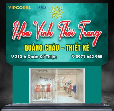 File gốc Biển quảng cáo Thời Trang Hoa Vinh Quảng Châu (ảnh chi tiết) để in ấn