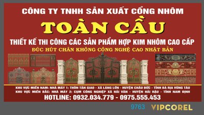 File gốc in ấn Biển quảng cáo cổng nhôm đúc Toàn Cầu chuẩn màu CMYK