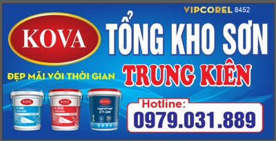Tải file gốc Biển quảng cáo tổng kho sơn Kova Trung Kiên (bản PSD) gốc