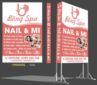 File gốc Biển vẫy Bông Spa - thế giới Nail & Mi file corel (in mica) cắt laser