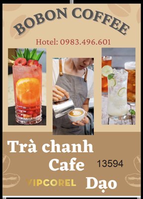File tranh Biển vẫy Bonbon Coffee - Trà chanh - cà phê dạo (gốc) in vải canvas