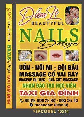 Tải file gốc Biển vẫy Diễm Lệ Beautyful - Nails massage (để in lụa)