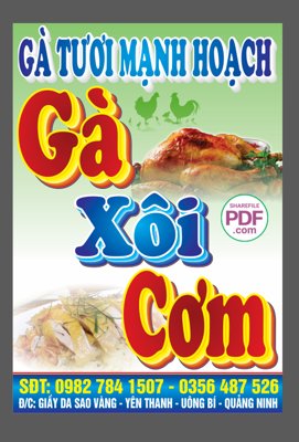 Tệp tin gốc Biển vẫy Gà tươi Mạnh Hoạch file PDF & CDR (dùng cho in) Biển vẫy Gà tươi Mạnh Hoạch file PDF & CDR