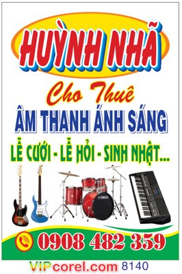 File ảnh Biển vẫy Huỳnh Nhã - cho thuê âm thanh ánh sáng (gốc) in standee