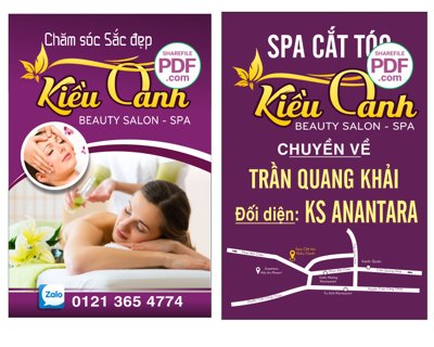 File tranh trang trí Biển vẫy Kiều Oanh Beauty Salon Spa #2 file PDF & CDR (tải file gốc)