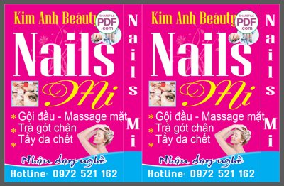 File in trần Biển vẫy Kim Anh Beauty Nails Mi file PDF & CDR (bản gốc) hoa văn