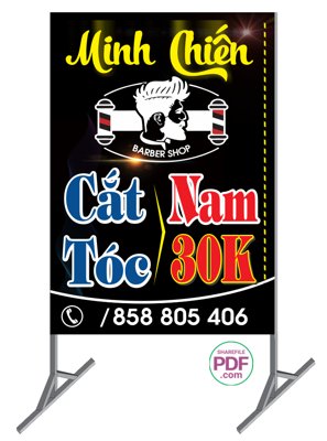 File in ấn Biển vẫy Minh Chiến - cắt tóc nam file PDF & CDR (bản gốc) chất lượng cao