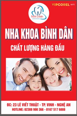 Tải file gốc Biển vẫy Nha khoa Bình dân chất lượng hàng đầu (bản PSD) còn layer