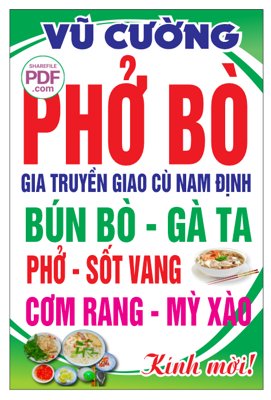 File tranh gốc Biển vẫy Phở Bò Nam Định Vũ Cường file PDF & CDR (bản quyền) file PSD
