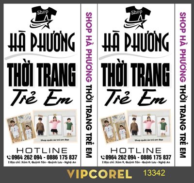 File tranh Biển vẫy QC Hà Phương - Thời Trang Trẻ Em vector (bản gốc) treo tường