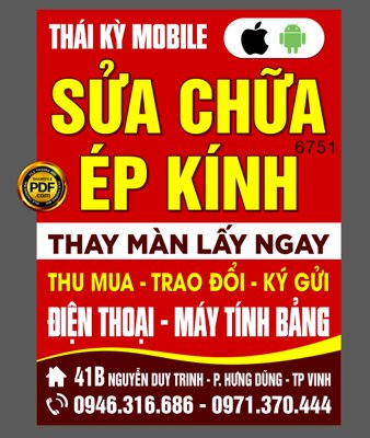 File gốc Biển vẫy Thái Kỳ Mobile - sửa chữa ép kính file corel (in mica) làm bảng hiệu