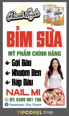 Tải file Biển vẫy Thanh Huyền Bỉm Sữa - mỹ phẩm vector (ảnh gốc) in gạch 3D