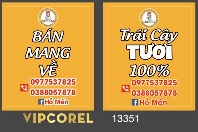 Tải file Biển vẫy Trái cây tươi 100% - tiệm nhà cam (gốc) chủ đề hoa sen