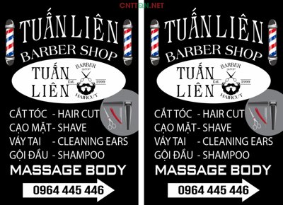 Hình ảnh file gốc in trần nhà Biển vẫy hộp đèn Hớt tóc Barber Shop file Corel