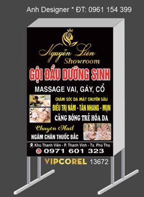 File in trần Biển vẫy quảng cáo Nguyễn Liên Spa file corel (bản gốc 3D) sống động
