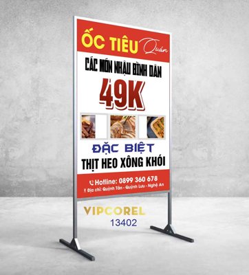 Tải file Biển vẫy quảng cáo các món nhậu file corel (gốc) làm file quảng cáo