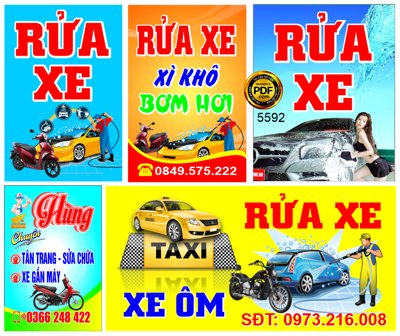 File gốc in tráng gương Biển vẫy rửa xe máy - rửa xe ô tô file corel chi tiết