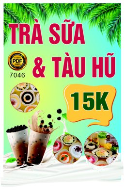 Tải về file gốc Biển vẫy trà sữa & tàu hũ file corel (chuẩn in ấn)